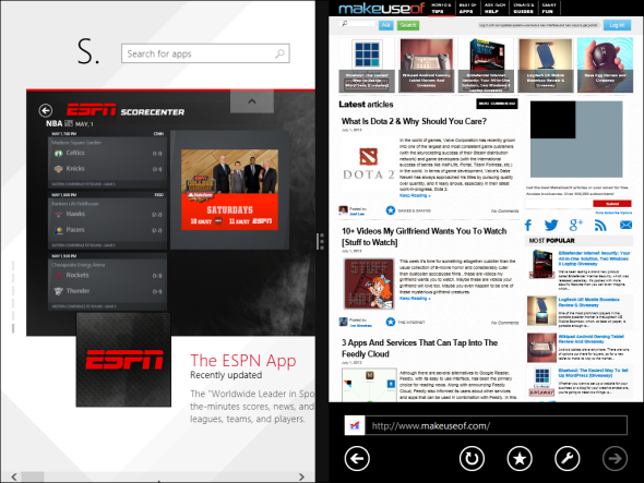 функция Snap в Windows 8.1