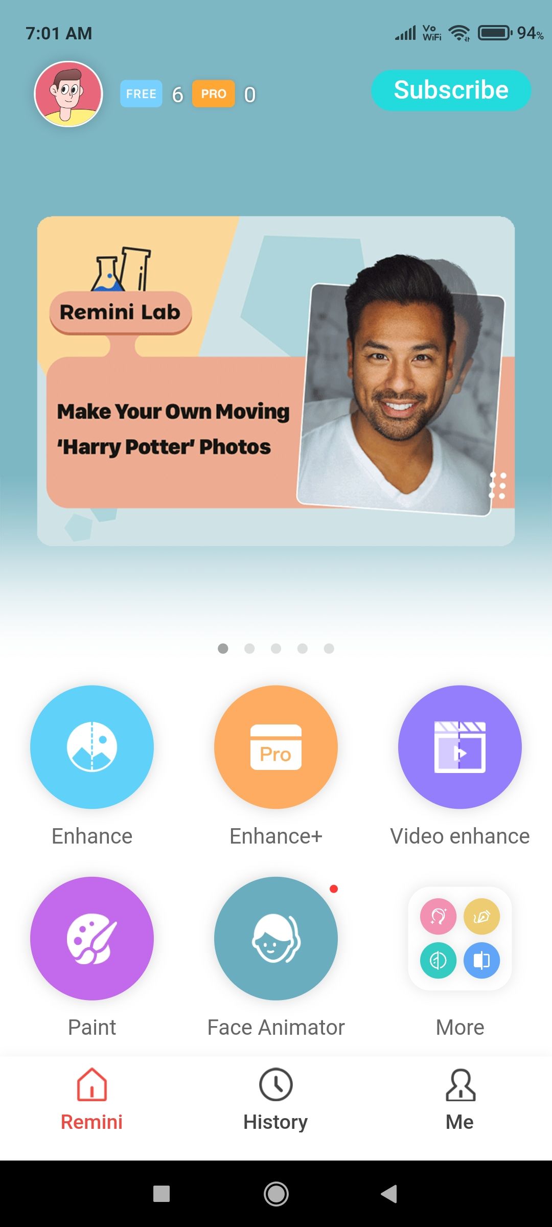 Remini Homepage