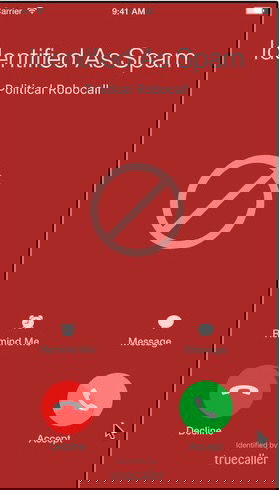 Пример промо‑звонка, помеченного как спам в приложении