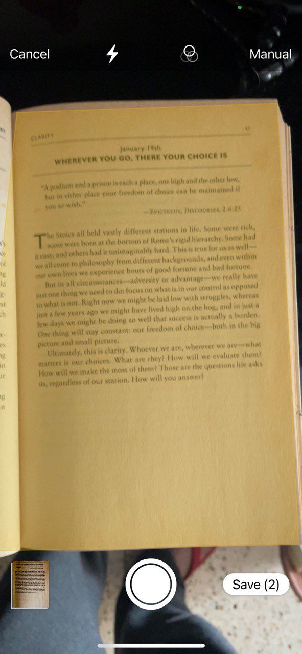 Сканирование документов в приложении «Заметки» на iPhone