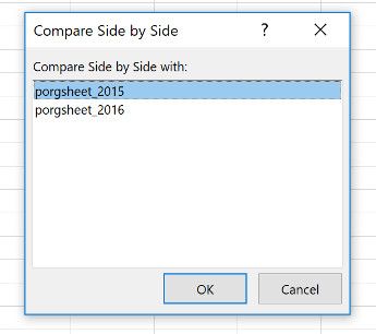 how to compare two excel sheets side by side