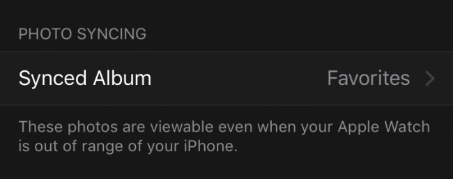 Просмотр альбома на Apple Watch