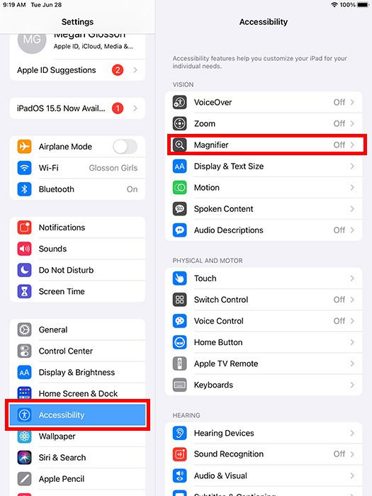 Параметры лупы
