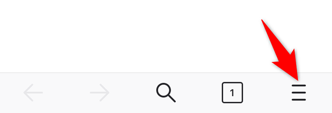 Нажмите на три горизонтальные линии внизу экрана Firefox на iPhone.