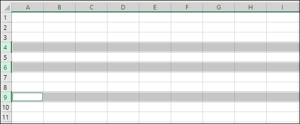 Выделение несмежных строк с Ctrl