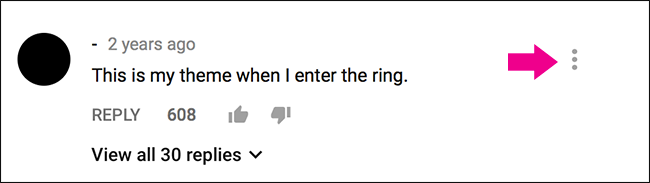 Три точки после наведения на комментарий