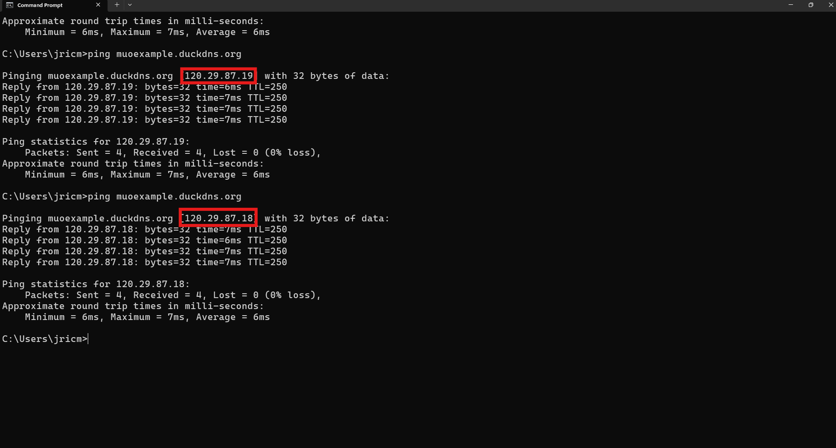 Статус работы DuckDNS