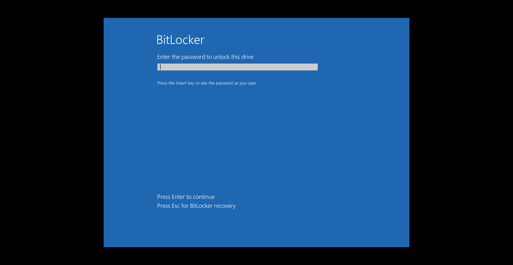 Ввод пароля для разблокировки после перезагрузки