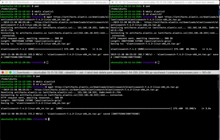 Elasticsearch: настройка кластера из 3 узлов