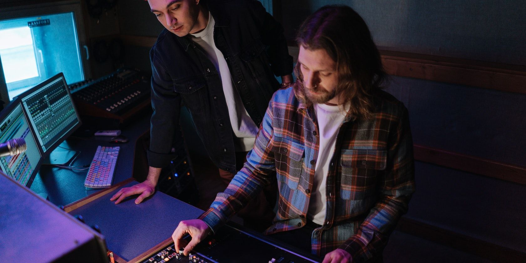 Two music producers working