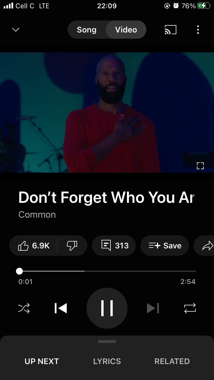 Изображение: миниатюра клипа Common — don't forget who you are в YouTube Music