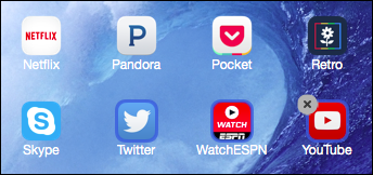Выбор нескольких приложений в iTunes с помощью клавиши Control