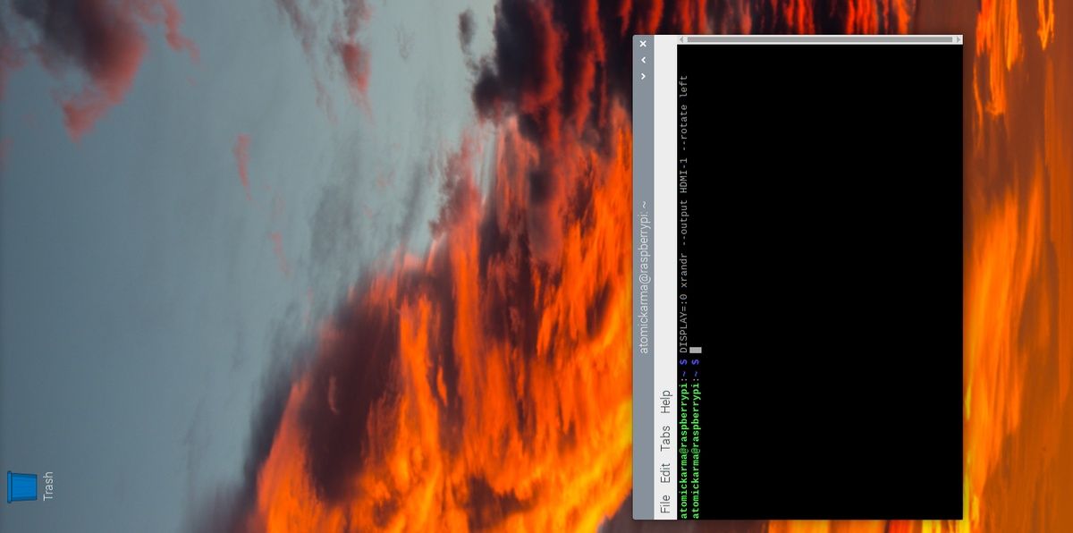 Rotate a Raspberry Pi display with a terminal command