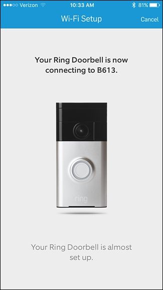 Подключение Ring Doorbell к Wi‑Fi сети — загрузка