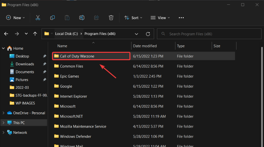 Папка установки игры — содержимое каталога