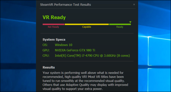 Скриншот SteamVR Performance Test