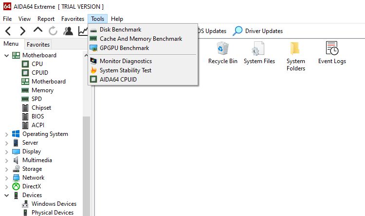 Диагностика проблем с питанием в AIDA64