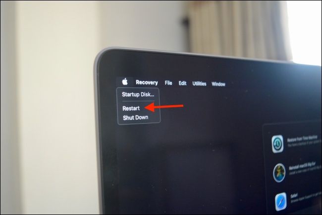 Click Restart From Apple Menu