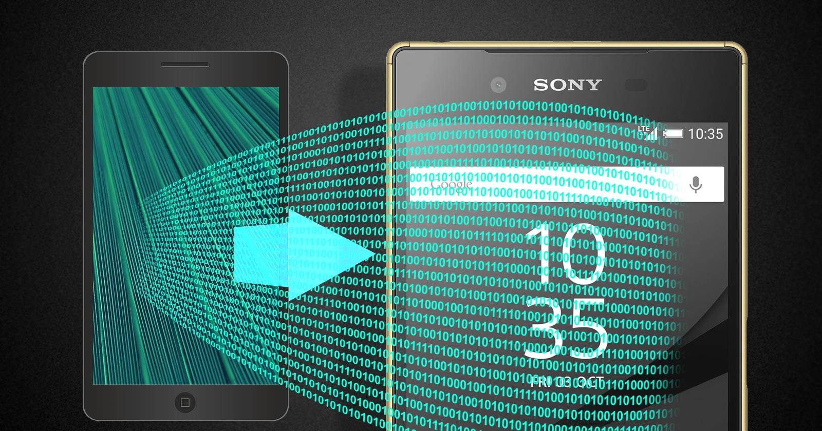 Новый смартфон Sony Xperia рядом со старым телефоном