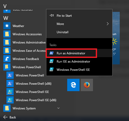 Запуск Windows PowerShell от имени администратора
