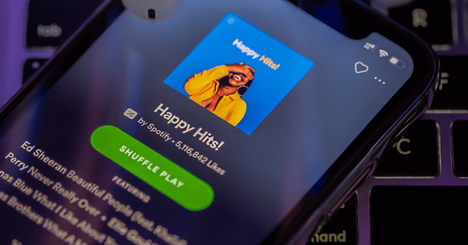 Плейлист Spotify — общий вид интерфейса
