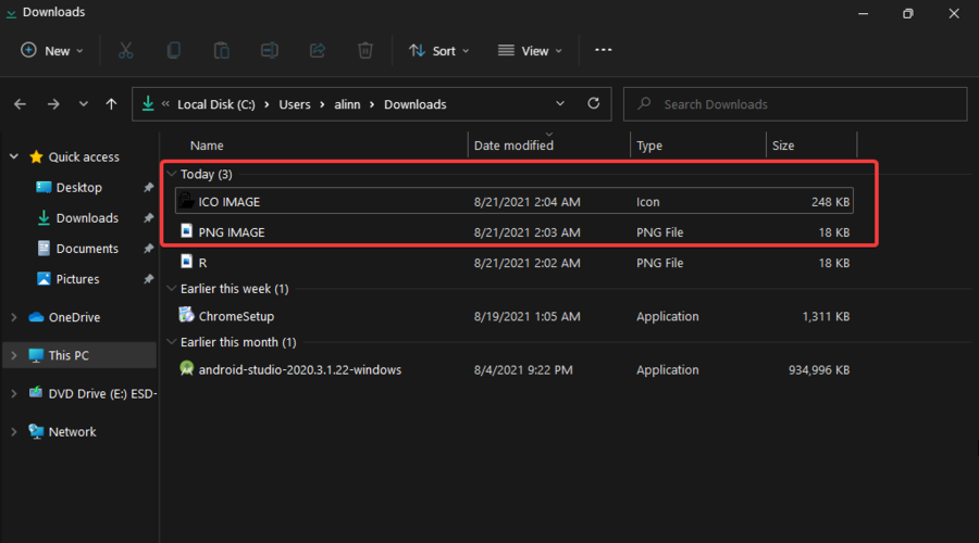 Примеры файлов ICO в проводнике