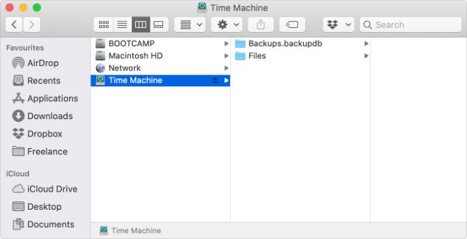 Time Machine drive with separate Files folder