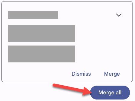Объедините выбранные контакты.