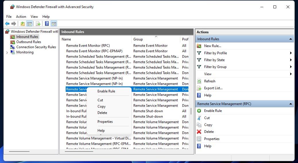 The Enable Rule option