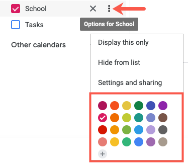 Нажмите три точки и выберите цвет