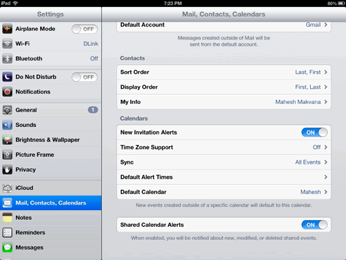 gcalendar-default-calendar