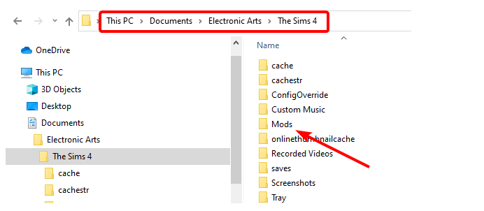 Копирование папки The Sims 4