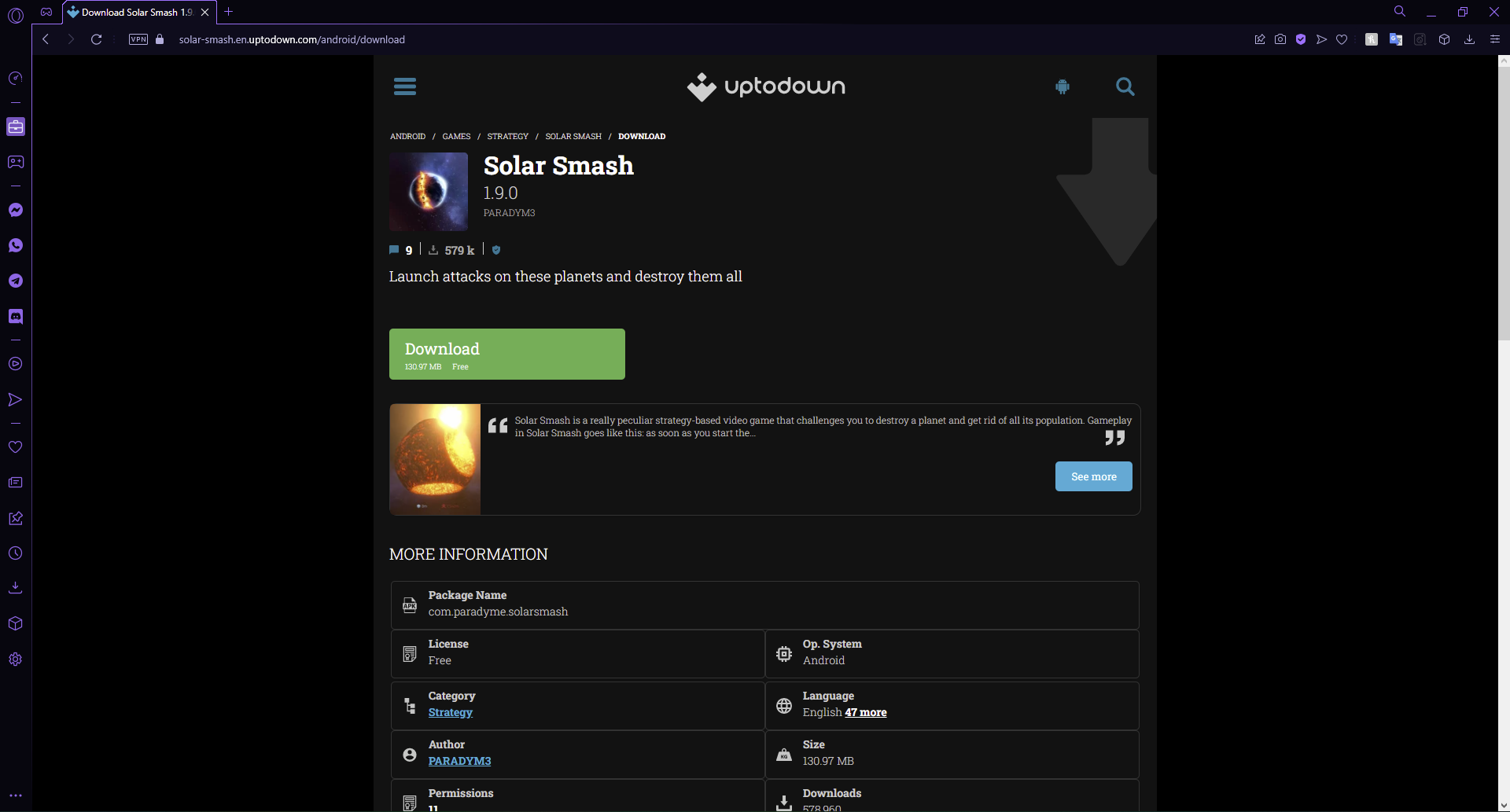 Скачать Solar Smash для Windows 11 из проверенного стороннего источника.