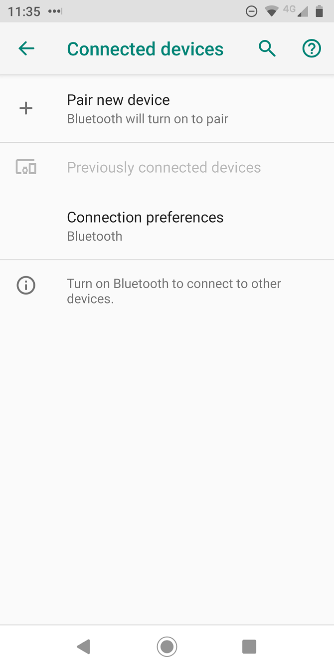 Экран настроек Miracast на Android — меню «Подключенные устройства»