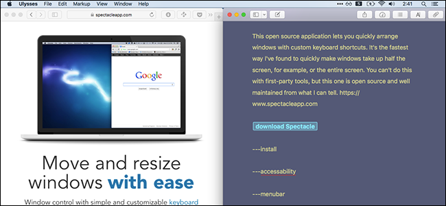 Spectacle на macOS — быстро управлять окнами