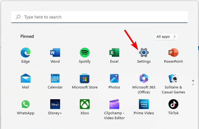 Окно настроек Windows с выделенным меню