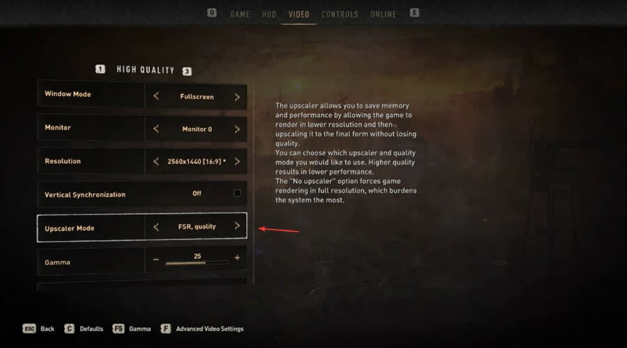 Настройка FSR/DLSS в Dying Light 2
