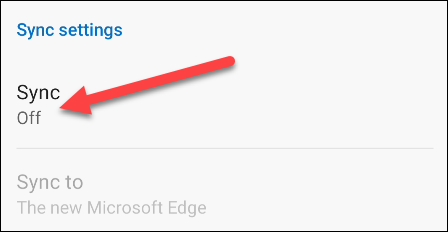 Настройки синхронизации на мобильном