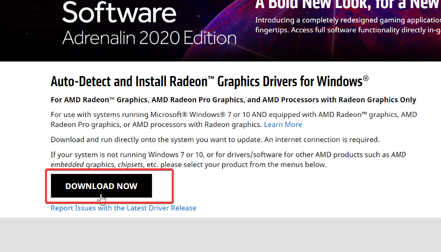 Автоопределение драйвера AMD Radeon: окно установки