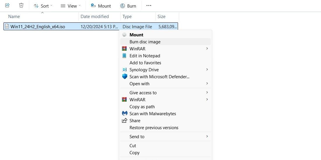 Запись образа Windows на DVD