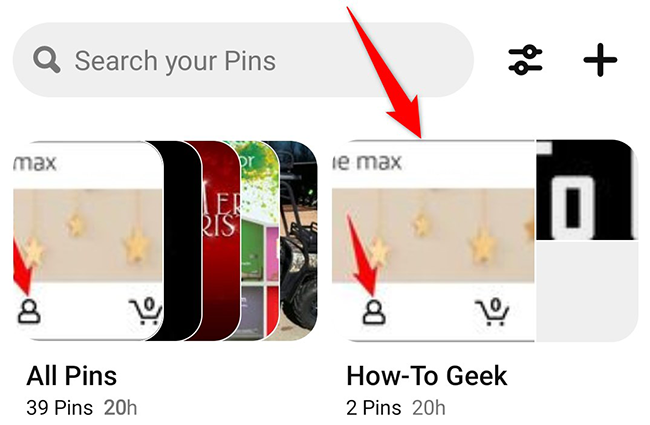 Откройте доску на экране профиля.