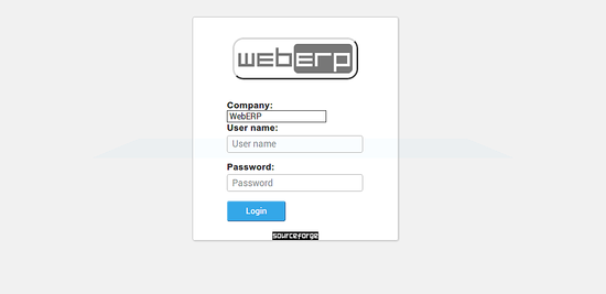 Экран входа WebERP