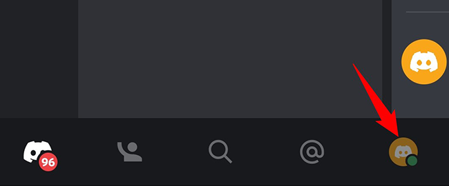 Выберите значок профиля в нижней панели.