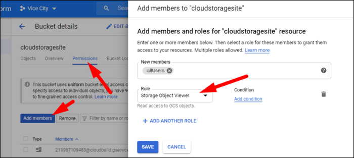разрешить публичный доступ
