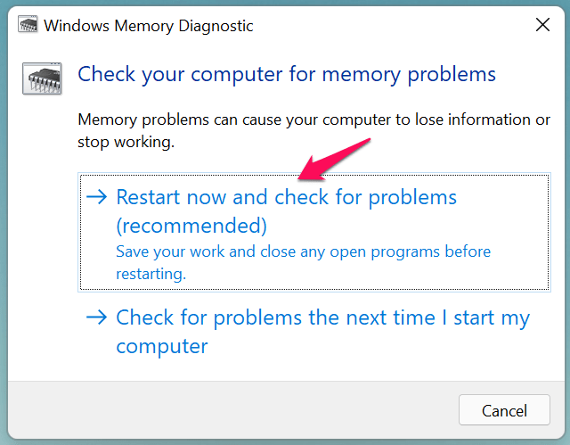Windows Memory Diagbostics (2)