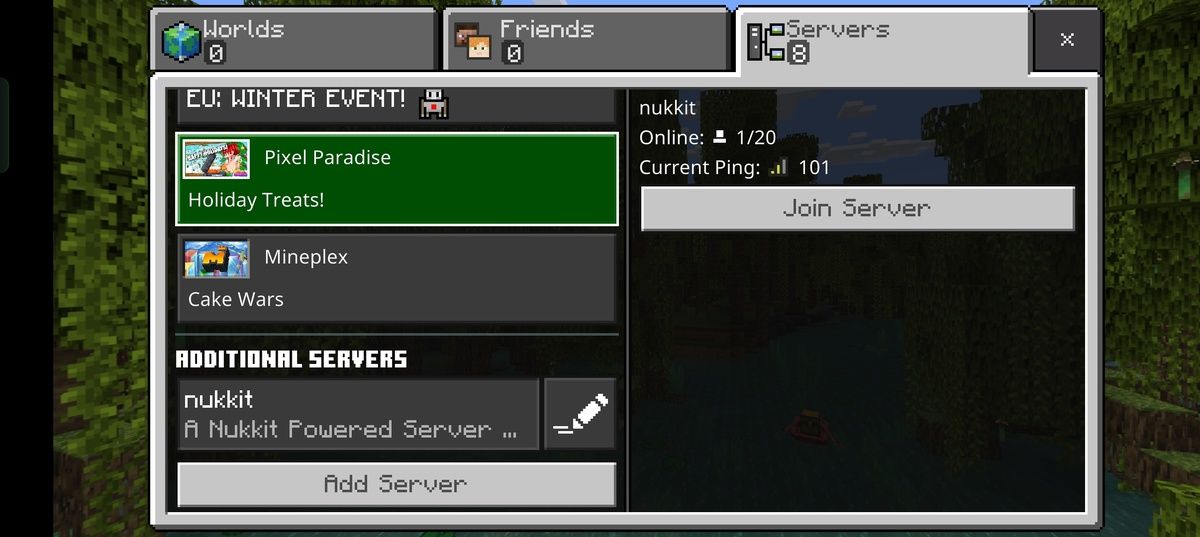 Join a game of Minecraft Bedrock Edition