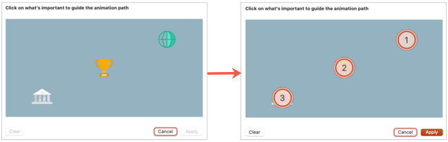 Окно выбора ключевых точек для пути движения на изображении