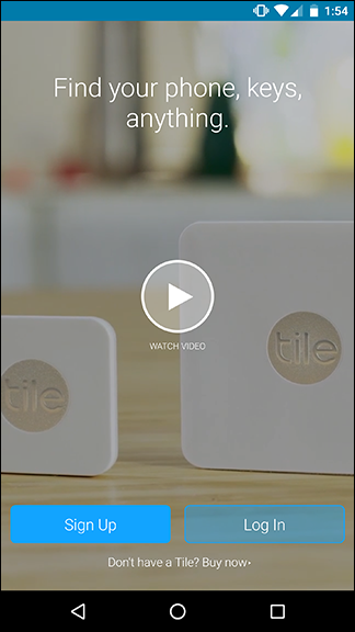 Экран установки приложения Tile на смартфоне