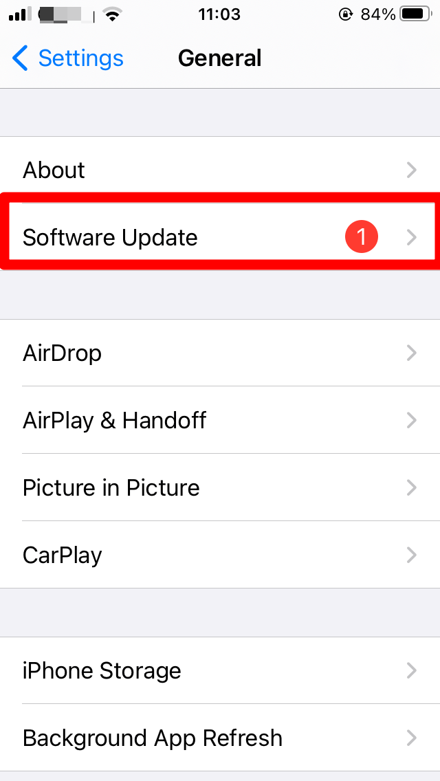 Установка обновлений iOS
