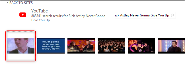 выбор видео из результатов